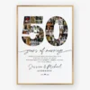 50th Anniversary Photo Collage Template custom Canva design