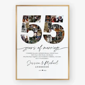 55th Anniversary Photo Collage Template custom Canva design