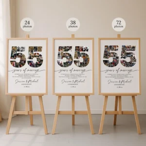 55th Anniversary Photo Collage, Personalized Keepsake (Digital Download) - Image 4