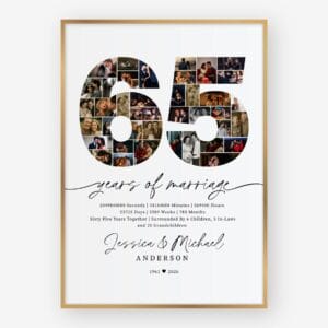 65th Anniversary Photo Collage Template custom Canva design