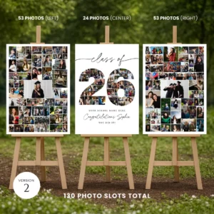 Graduation Photo Collage Template, Graduation Gift for Seniors, Graduation Welcome Sign, Graduation Party Poster Display, Class of 2026 - Image 6