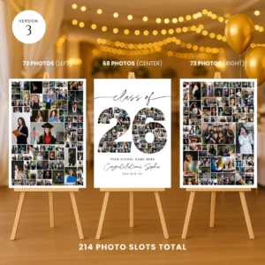 Graduation Photo Collage Template, Graduation Gift for Seniors, Graduation Welcome Sign, Graduation Party Poster Display, Class of 2026 - Image 7
