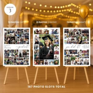 Graduation Photo Collage Set – Editable Canva Template, Senior Class of 2026 Welcome Sign, Printable Graduation Party Poster, Milestone Gift - Image 7