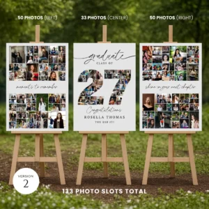 Graduation Photo Collage Template Class of 2027, Personalized Gift for Graduate, Graduation Party Poster, Canva Template - Image 6