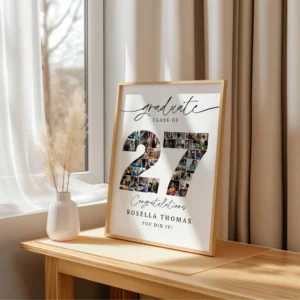 Graduation Photo Collage Template Class of 2027, Personalized Gift for Graduate, Graduation Party Poster, Canva Template - Image 8