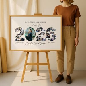2026 Graduation Photo Collage Welcome Sign TEMPLATE, Class of 2026, Party Poster Display, Graduate Gift for Seniors, Photo Board Posters - Image 8