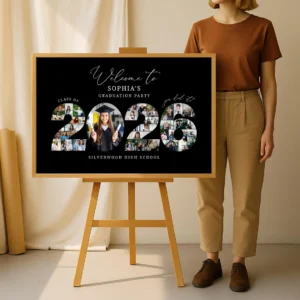 2026 Graduation Photo Collage Welcome Sign Template, Class of 2026, Party Poster Display, Graduate Gift for Seniors - Image 7