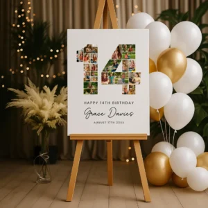 14th Birthday Photo Collage Template, Custom Girl Gift (Canva Template) - Image 5