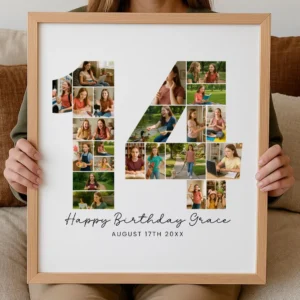 14th Birthday Photo Collage Template, Custom Girl Gift (Canva Template) - Image 8