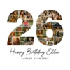 26th Birthday Collage number 26 Canva template