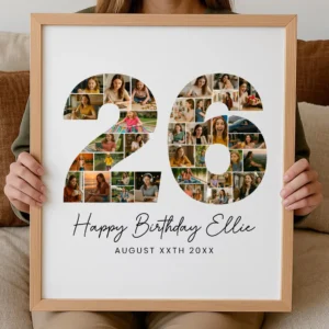 26th Birthday Photo Collage Template, Personalized Birthday Gift for Her, Women, Number Collage Family Gift, Birthday Gift, Canva - Image 8