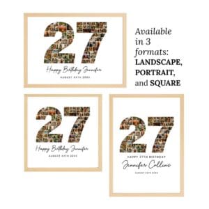 27th Birthday Photo Collage Template, Personalized 27th Birthday Gift for Her, Women, Number Collage Family Gift, Birthday Gift - Image 6