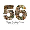 56th Birthday Collage number 56 Canva template