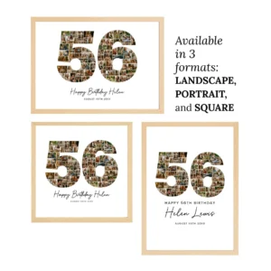 56th Birthday Photo Collage Template, Personalized 56th Birthday Gift for Women, Mom, Number Collage Family Gift, Birthday Gift, Canva - Image 7