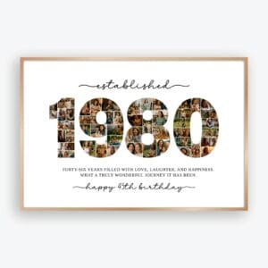 1980 Photo Collage Template 46th Birthday