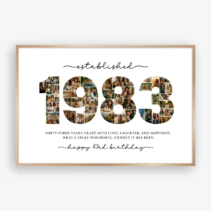 1983 Photo Collage Template 43rd Birthday