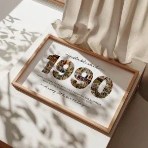 Alternative view of 1990 Photo Collage Template | 36th Birthday Number Collage