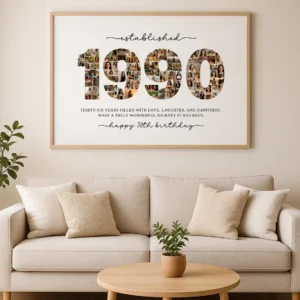 1990 Photo Collage Template | 36th Birthday Number Collage - Image 4
