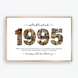 1995 photo collage template for 31st birthday