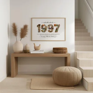 Editable 1997 number photo collage Canva template