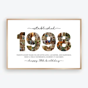1998 photo collage template for 28th birthday