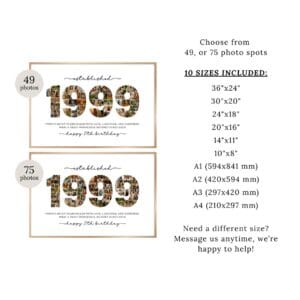 1999 birthday memory collage landscape design