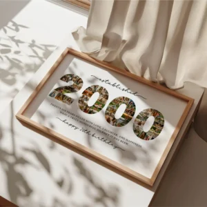 Editable 2000 Photo Collage Template, 26th Birthday Number Collage, Personalized Canva Poster - Image 4