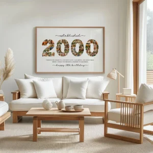 Editable 2000 Photo Collage Template, 26th Birthday Number Collage, Personalized Canva Poster - Image 6