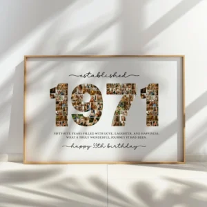 1971 photo collage template for 55th birthday
