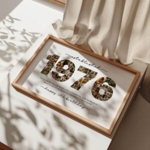 1976 Photo Collage Template printable 50th birthday wall art