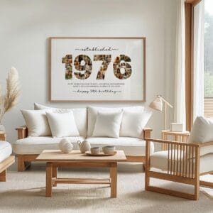 50th birthday number collage personalized photo gift