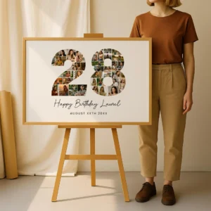 28th Birthday Photo Collage Template, Personalized 28th Birthday Gift for Her, Women, Number Collage Family Gift, Birthday Gift - Image 5