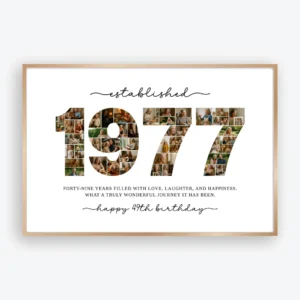 1977 Photo Collage Birthday Template Canva
