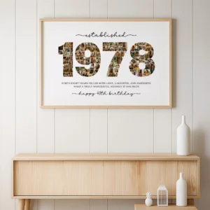 1978 Photo Collage Birthday Template, 48th Birthday Number Memory Poster, Personalized Year Photo Gift, Editable Canva Digital Download - Image 8