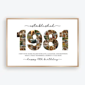 1981 Photo Collage Template 45th Birthday