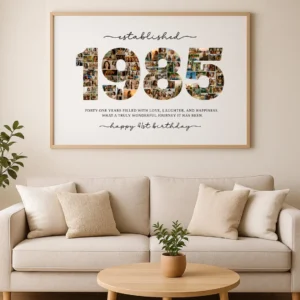 41st Birthday Photo Collage 1985, Editable Year Number Template, Personalized Birthday Poster, Custom Canva Digital Download - Image 7