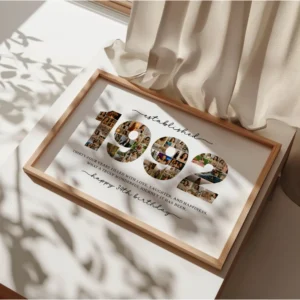 Editable 1992 Photo Collage Template, 34th Birthday Number Collage Print, Personalized Year Photo Poster, Canva Digital Download - Image 6
