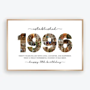 1996 photo collage template for 30th birthday