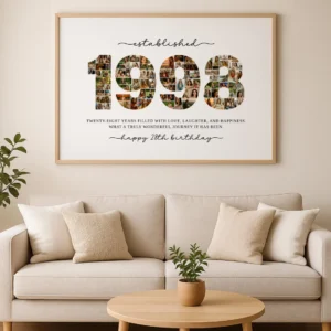 Personalized 1998 birthday photo collage