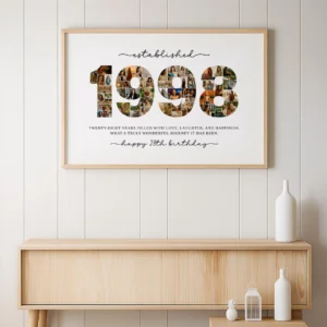 Canva editable 28th birthday photo template