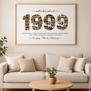 Personalized 1999 birthday photo collage