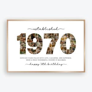 1970 photo collage template for 56th birthday
