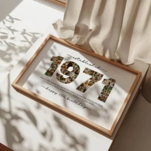 1971 number collage printable birthday poster