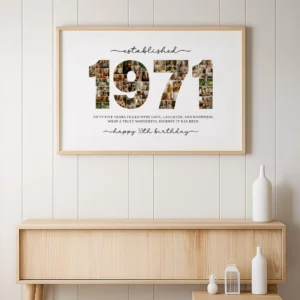 Canva editable 55th birthday photo template