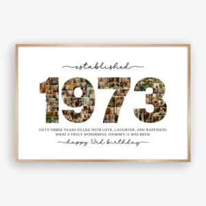 1973 Photo Collage Template 53rd Birthday Canva Design