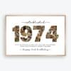 1974 Photo Collage Template 52nd birthday personalized Canva design