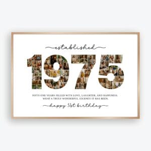 1975 Photo Collage Template for 51st birthday