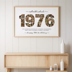 1976 birthday memory collage personalized photo poster