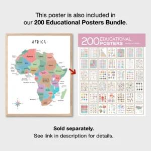 high resolution Africa map printable poster