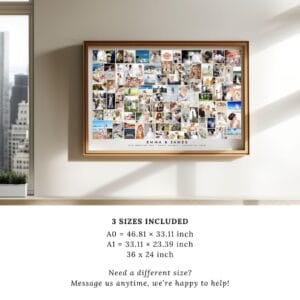 Editable wedding photo collage in Canva